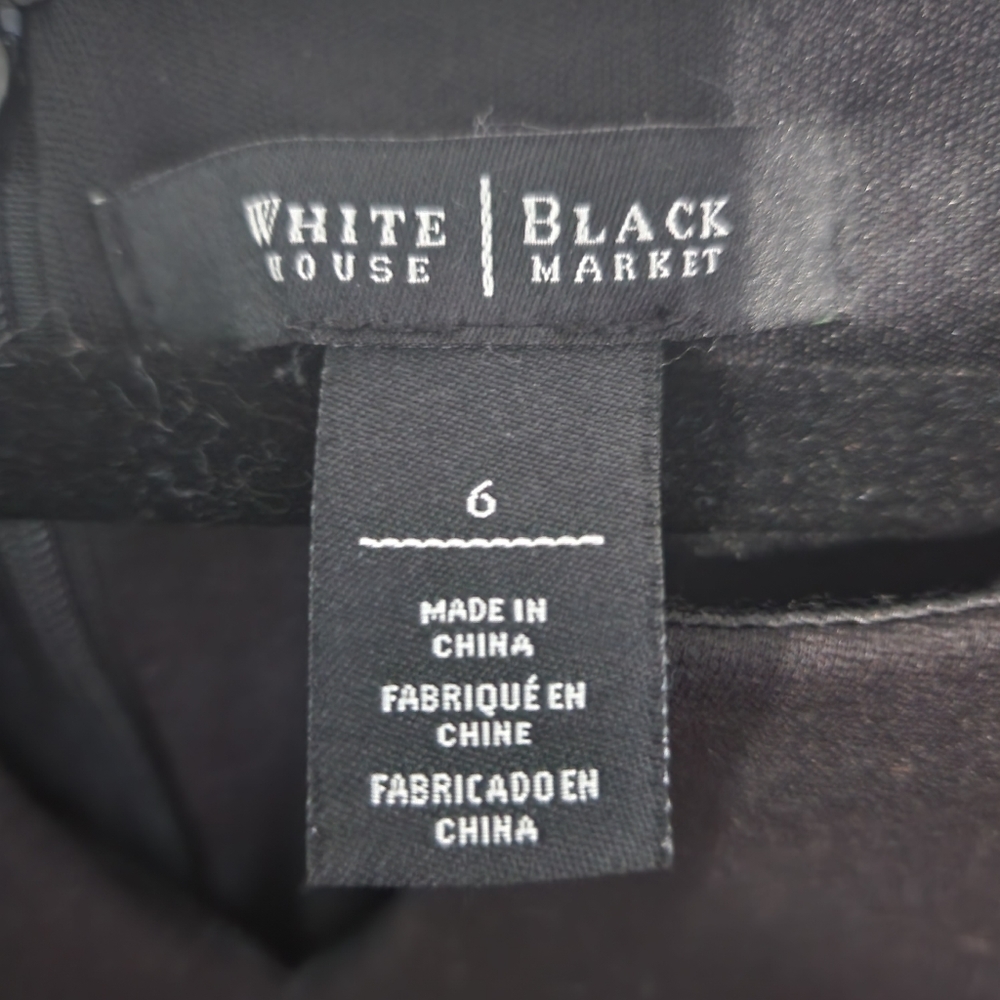 WhiteHouse BlackMarket Classic Black Concert Recita Black Fit&Flare Dress Size 6 - Picture 4 of 5